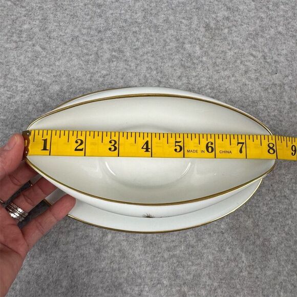 Noritake Wheatcroft Gravy Boat w/ Attached Underplate Vintage China 5852 - Picture 9 of 12